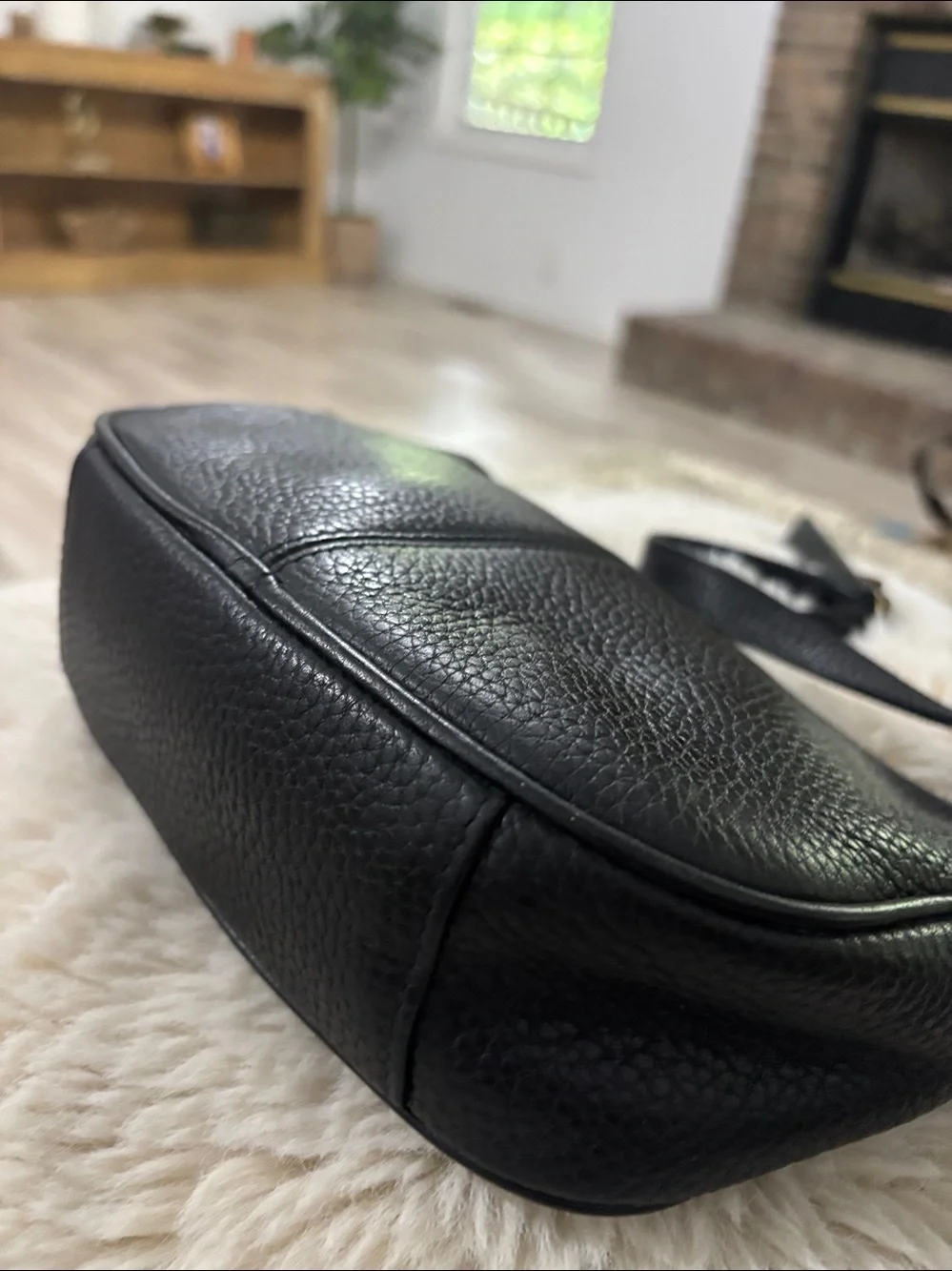 Vtg Etienne Aigner Black Leather Y2K Crossbody Shoulder Bag